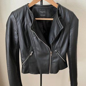 Zara faux leather jacket cropped